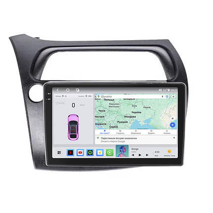 Магнітола Lesko для Honda Civic Type R VIII Рестайлінг 2008-2011г 9" 4/64 QLED CarPlay 4G Wi-Fi GPS 360 Prime, фото 1