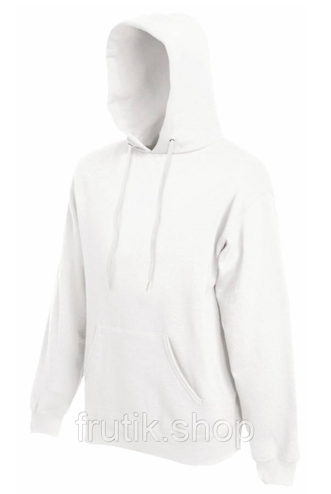 Чоловіча кофта худі Fruit of the loom CLASIC HODED SWEAT з капюшоном на тонкому флісі Білий, S