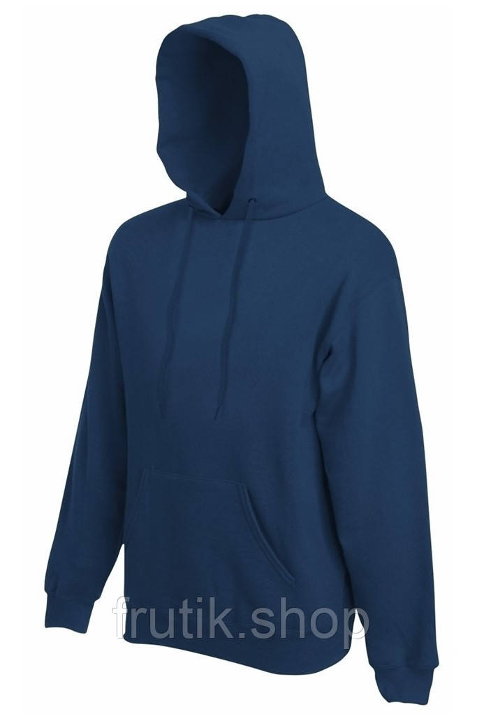 Чоловіча кофта худі Fruit of the loom CLASIC HODED SWEAT з капюшоном на тонкому флісі Темно-синій, S