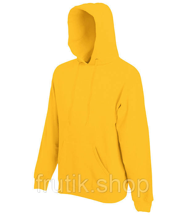 Чоловіча кофта худі Fruit of the loom CLASIC HODED SWEAT з капюшоном на тонкому флісі Сонячно-жовний, S