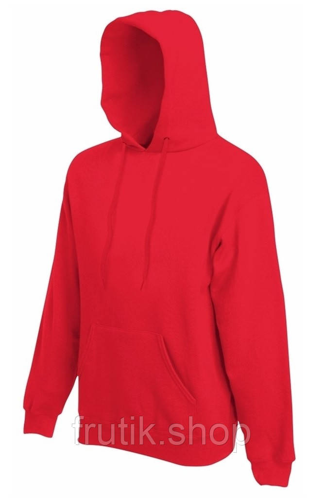 Чоловіча кофта худі Fruit of the loom CLASSIC HODED SWEAT з капюшоном на тонкому флісі Червоний, S