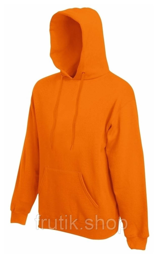 Чоловіча кофта худі Fruit of the loom CLASIC HODED SWEAT з капюшоном на тонкому флісі Оранжевий, S