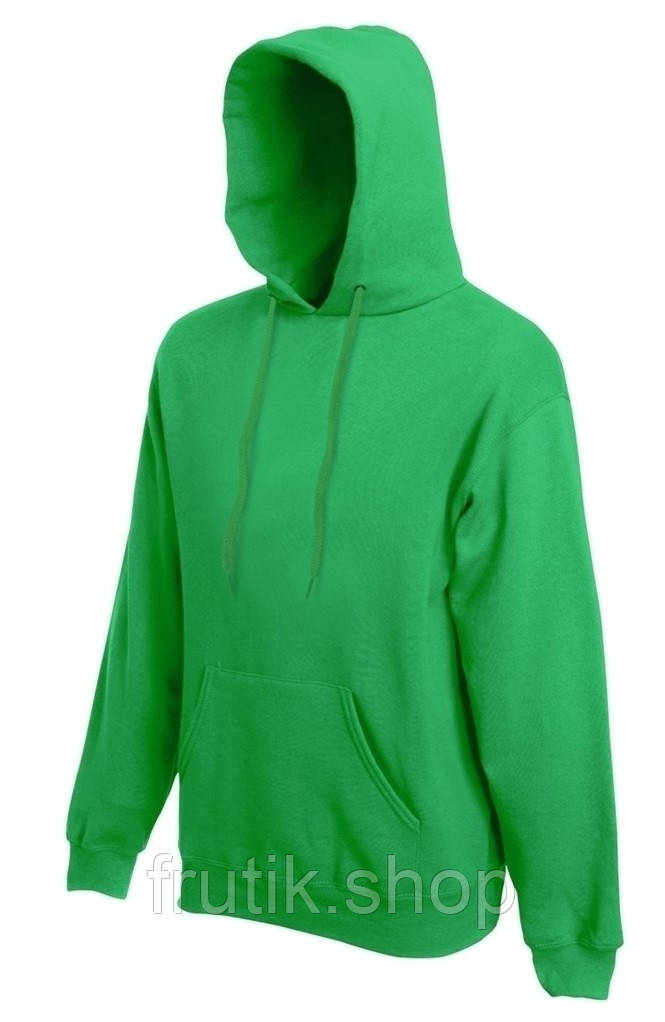 Чоловіча кофта худі Fruit of the loom CLASIC HODED SWEAT з капюшоном на тонкому флісі Ярко-зелений, S