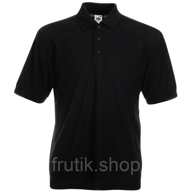 Чоловіча футболка поло Fruit of the loom polo з коміром Чорний, S