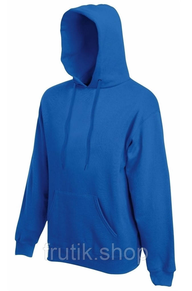 Чоловіча кофта худі Fruit of the loom CLASIC HODED SWEAT з капюшоном на тонкому флісі Ярко-синій, S