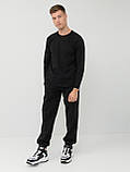 Чоловіча футболка з довгим рукавом Fruit of the Loom Valueweight Long Sleeve 100% бавовна Чорна, S, фото 5