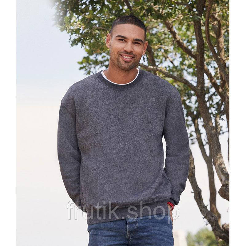 Чоловічий світшот з начосом на тонкому флісі Classic Raglan Sweat реглан светр толстовка Темно-сірий меланж, S
