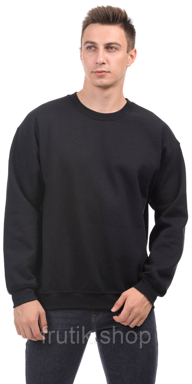 Чоловічий свішет на флісі Gildan з начесом Heavy Blend Crewneck Sweatshirt теплий светр товстововка кофта