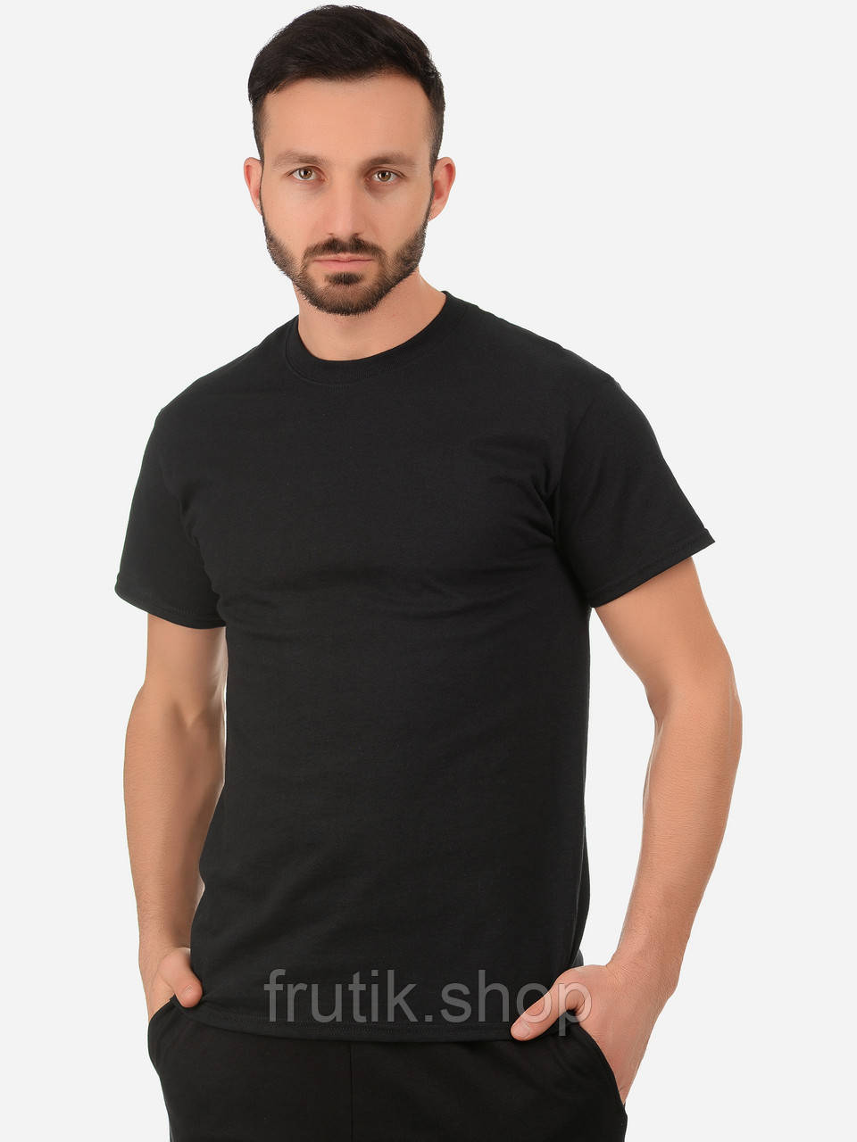 Чоловіча щільна футболка Gildan Heavy Cotton 180 г/м базова бавовна натуральна Чорний, S