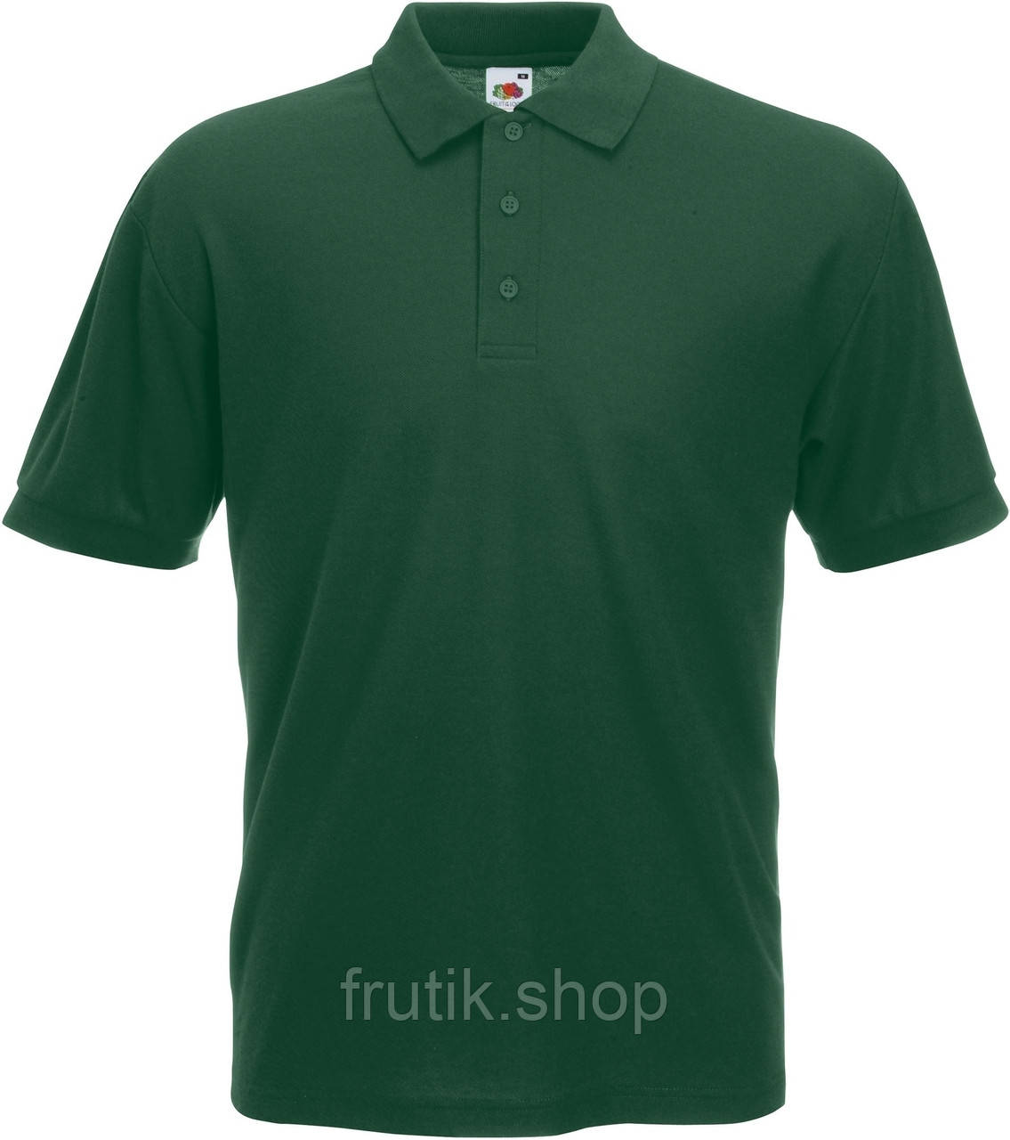 Чоловіча футболка поло Fruit of the loom polo з коміром Темно-зелений, S