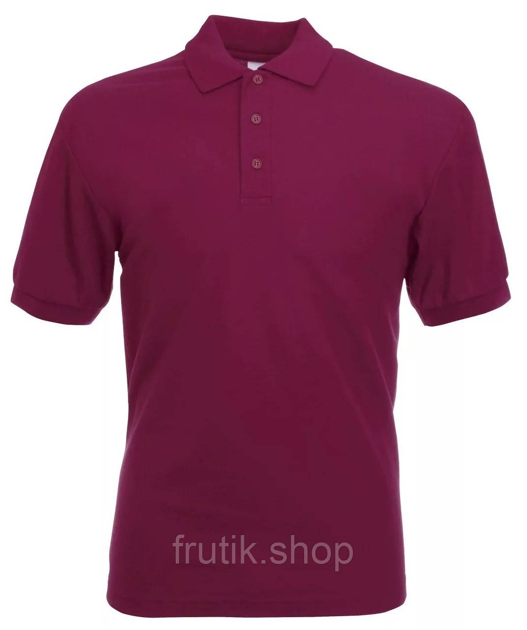 Чоловіча футболка поло Fruit of the loom polo з коміром Бордовий, S