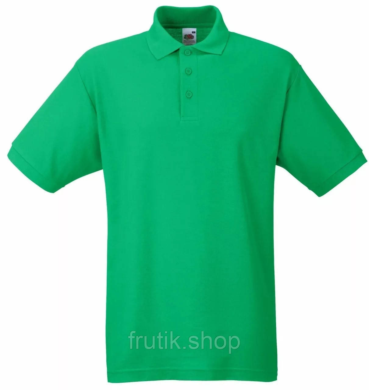 Чоловіча футболка поло Fruit of the loom polo з коміром Яскраво-зелений, S