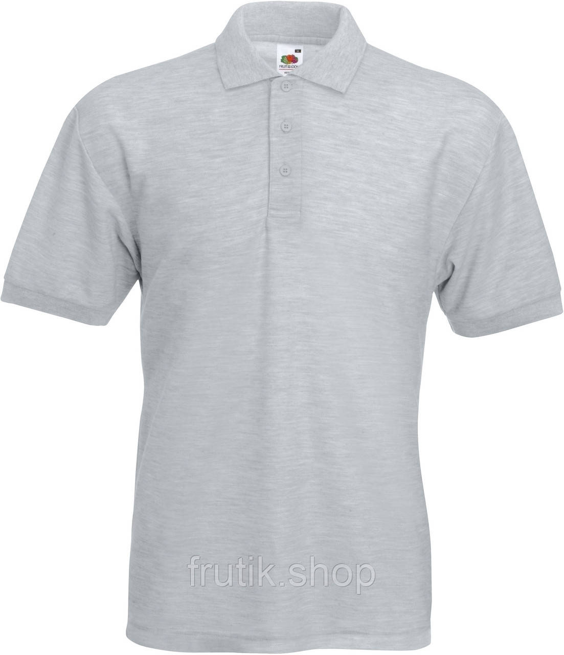 Чоловіча футболка поло Fruit of the loom polo з коміром Світло сірий, S