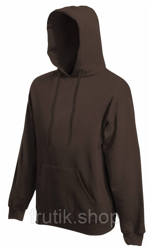 Чоловіча кофта худі Fruit of the loom CLASIC HODED SWEAT з капюшоном на тонкому флісі Шоколадний, S