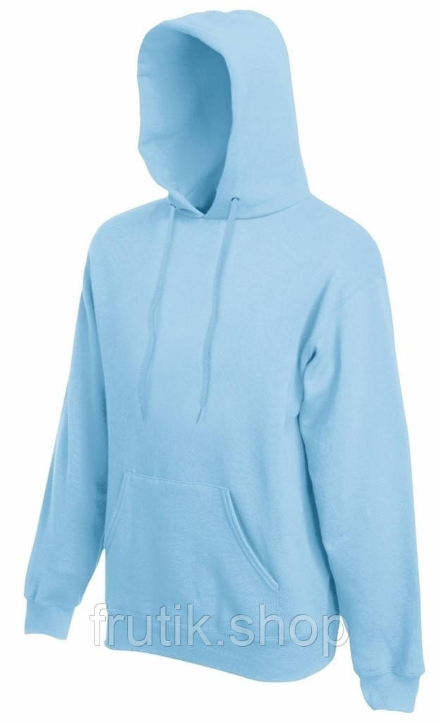 Чоловіча товстовка худі Fruit of the loom CLASIC HODED SWEAT з капюшоном на тонкому флісі Небесно-блакитний, S