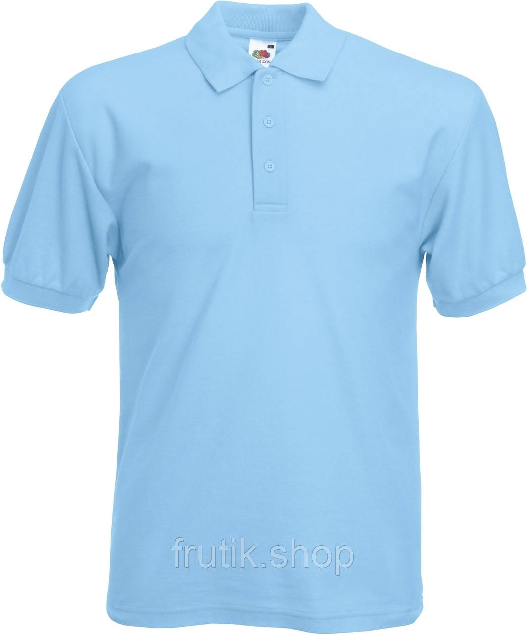 Чоловіча футболка поло Fruit of the loom polo з коміром Небесно-блакитний, S