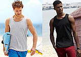 Чоловіча майка з бавовни Fruit of the loom athletic vest на літо однотонна Глибоко-темно-синій, S, фото 6