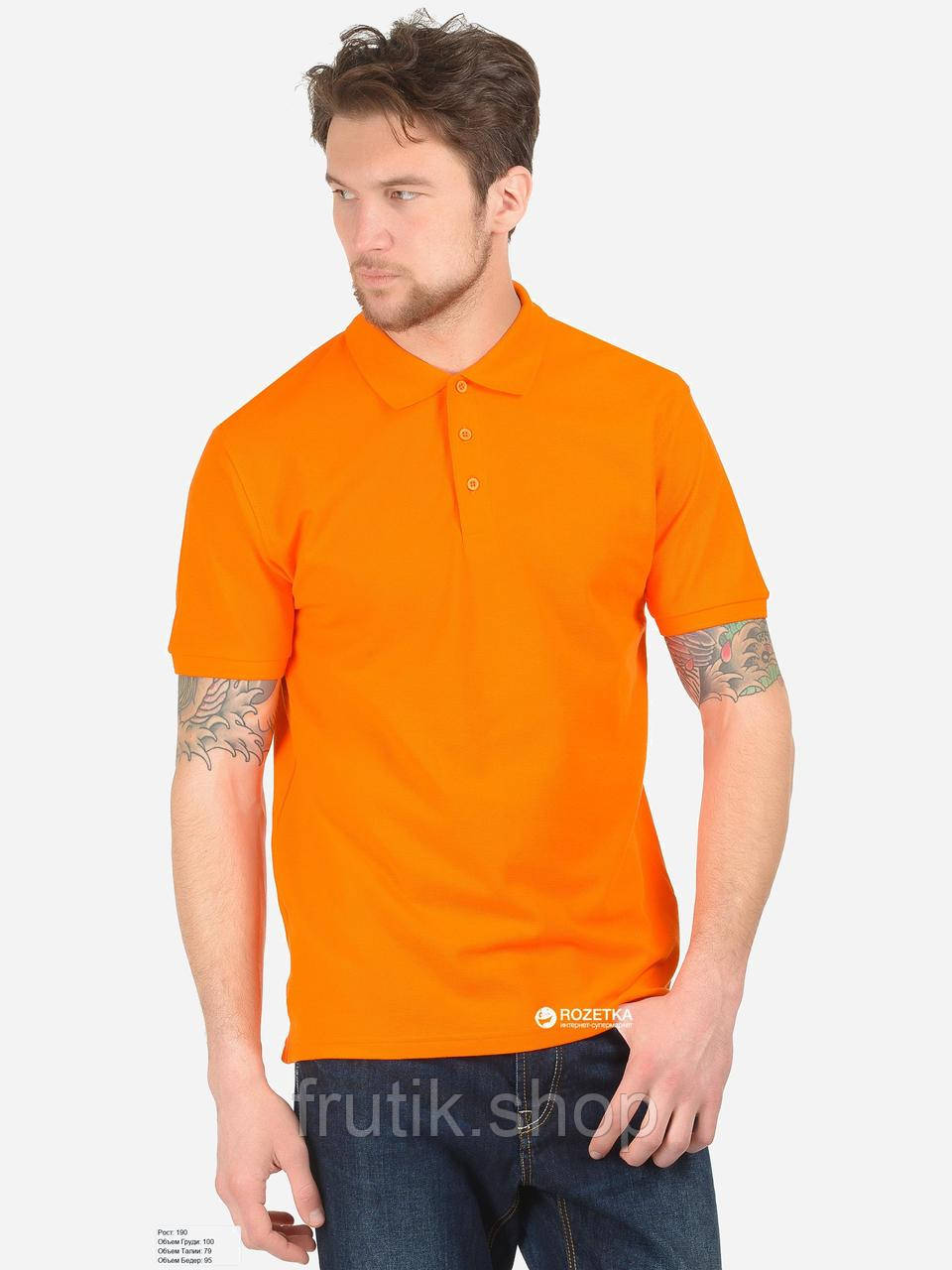 Чоловіча поло 100% бавовна футболка з комірцем Fruit of the Loom Premium polo Оранжевый, S