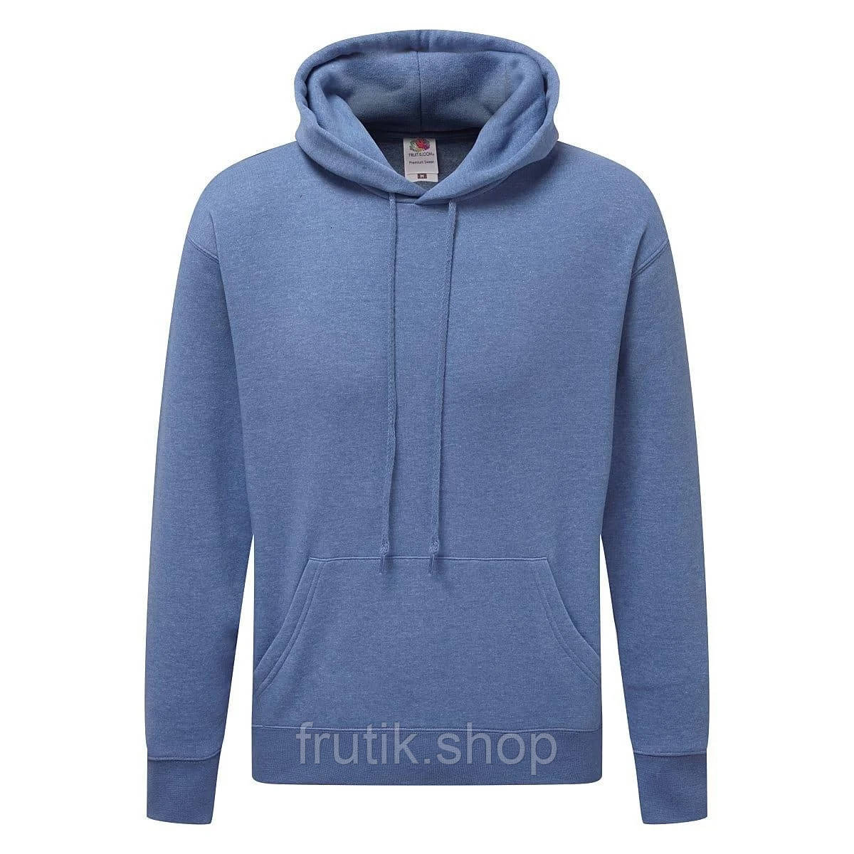 Чоловіча кофта худі Fruit of the loom CLASIC HODED SWEAT з капюшоном на тонкому флісі Синій меланж, S