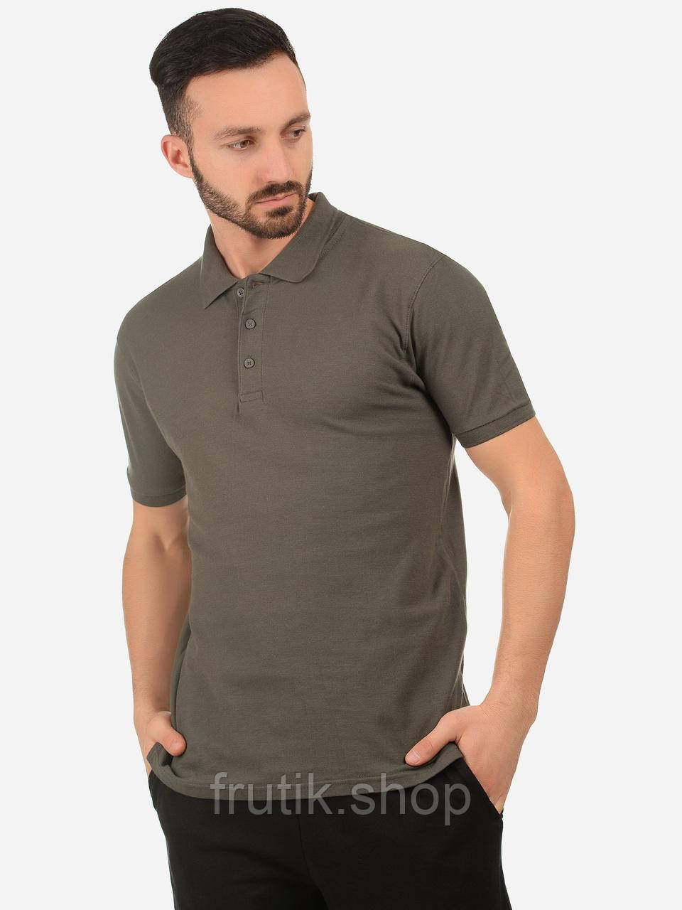 Чоловіча поло 100% бавовна футболка з комірцем Fruit of the Loom Premium polo Графит, S