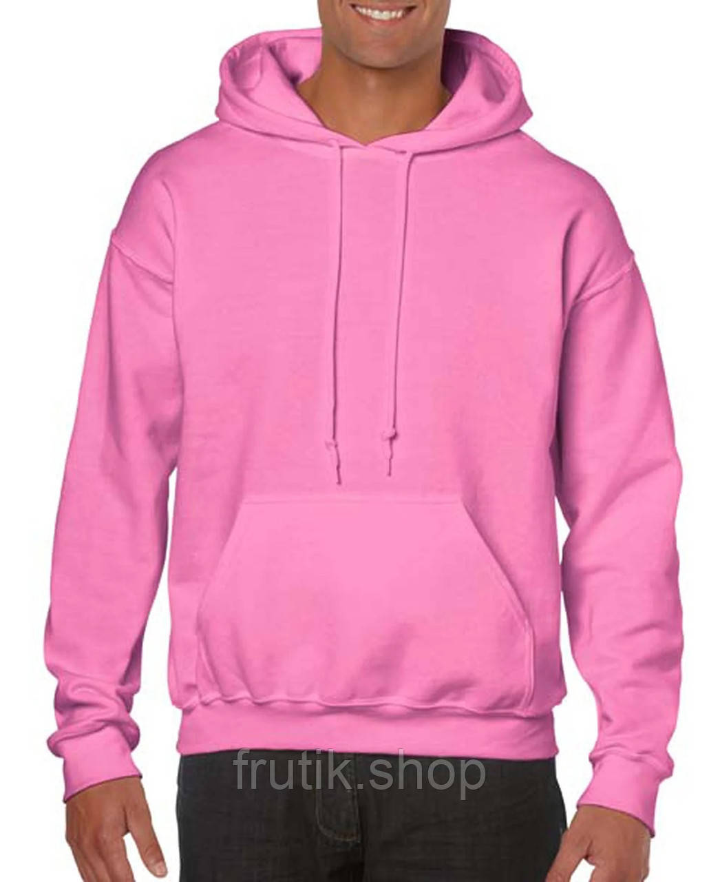 Чоловіча толстовка худі Gildan з начосом Heavy Blend Hoodie з капюшоном на тонкому флісі Рожевий, S