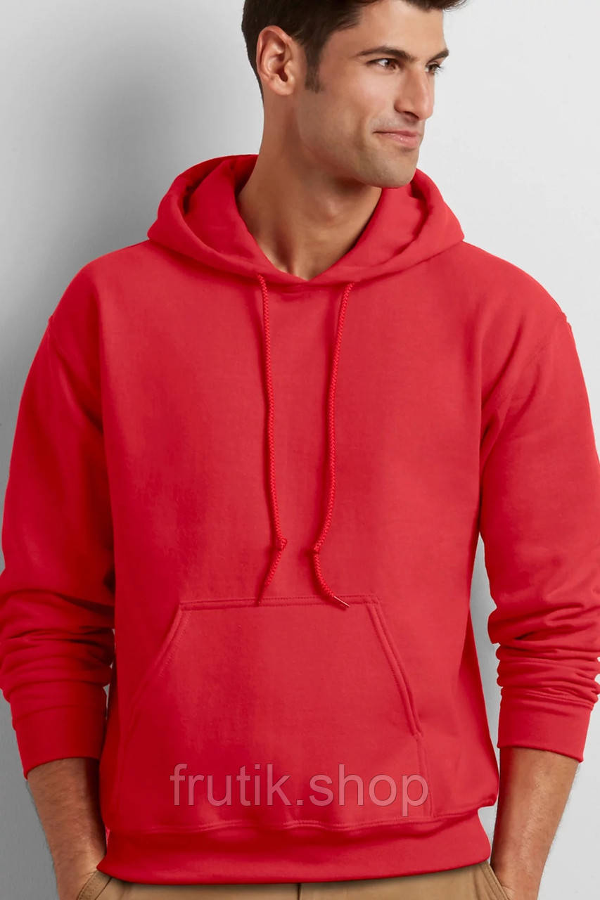 Толстовка чоловіча GildanHeavy Blend Hoodie з капюшоном на тонкому флісі Червоний, S