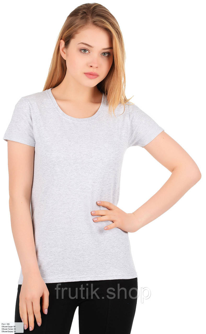 Жіноча футболка Fruit of the loom Valueweght Ladies 100% бавовна приталені однотонна Світло сірий, S
