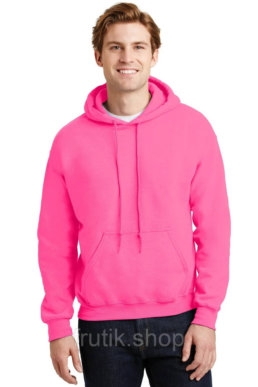 Толстовка чоловіча Gildan з начосом Heavy Blend Hoodie з капюшоном на тонкому флісі Малиновий, S