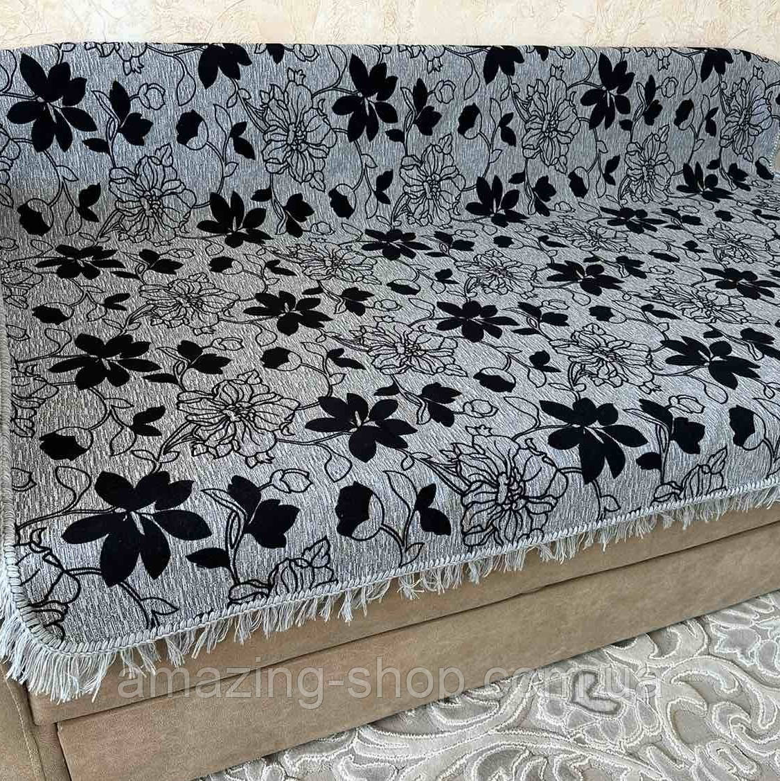 Дивандек на диван і два крісла, комплект накидки на меблі з бахромою. Міцні, надійні і якісні., фото 1
