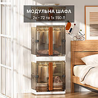 Модульна пересувна шафа ПВХ на 294 л. Збірна пластикова шафа-органайзер із 3 ящиків для зберігання речей (shafa-294l), фото 6