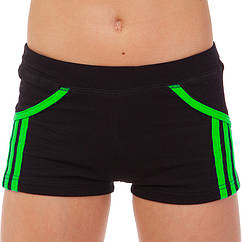 Шорти короткі дитячі для гімнастики та хореографії SP-Planeta 1542 зріст 152-158 см Black-Green