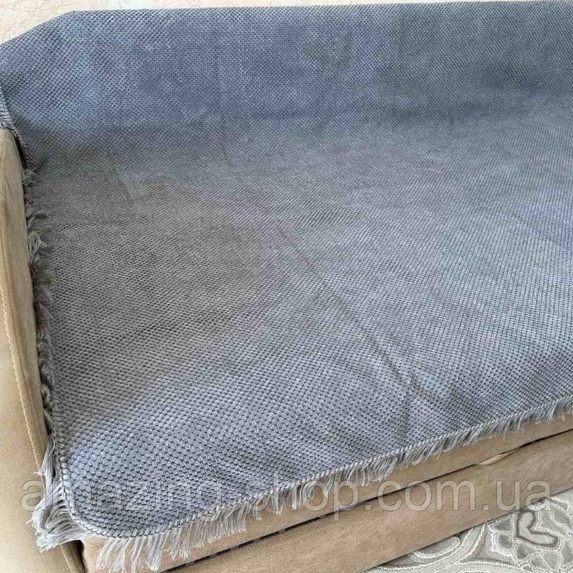 Дивандек на диван і два крісла, комплект накидки на меблі з бахромою. Міцні, надійні і якісні., фото 1
