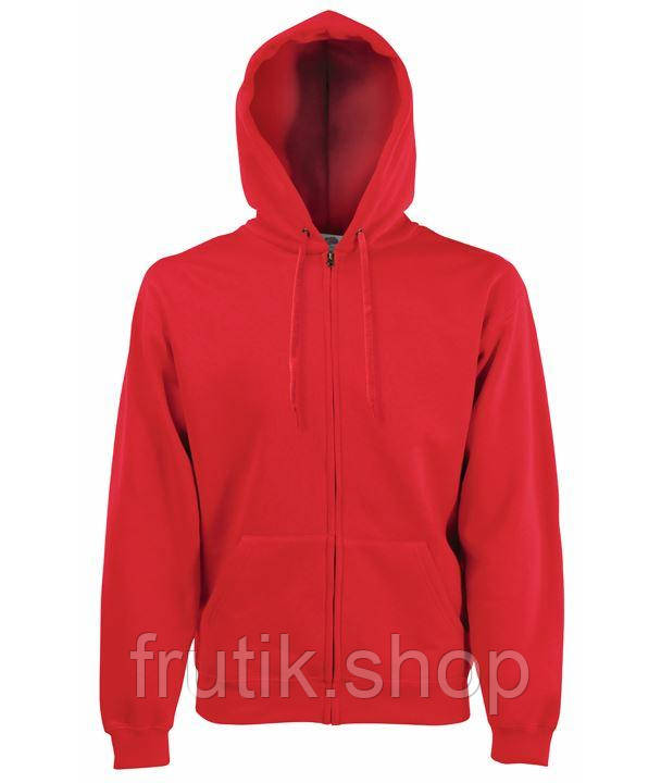 Чоловіча худі на замку з начосом CLASSIC HOODED JACKET з капюшоном на тонкому флісі ZIP HOODIE Червоний, S