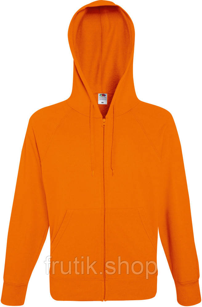 Чоловіча худі на замку з начосом CLASSIC HOODED JACKET з капюшоном на тонкому флісі ZIP HOODIE Оранжевий, S