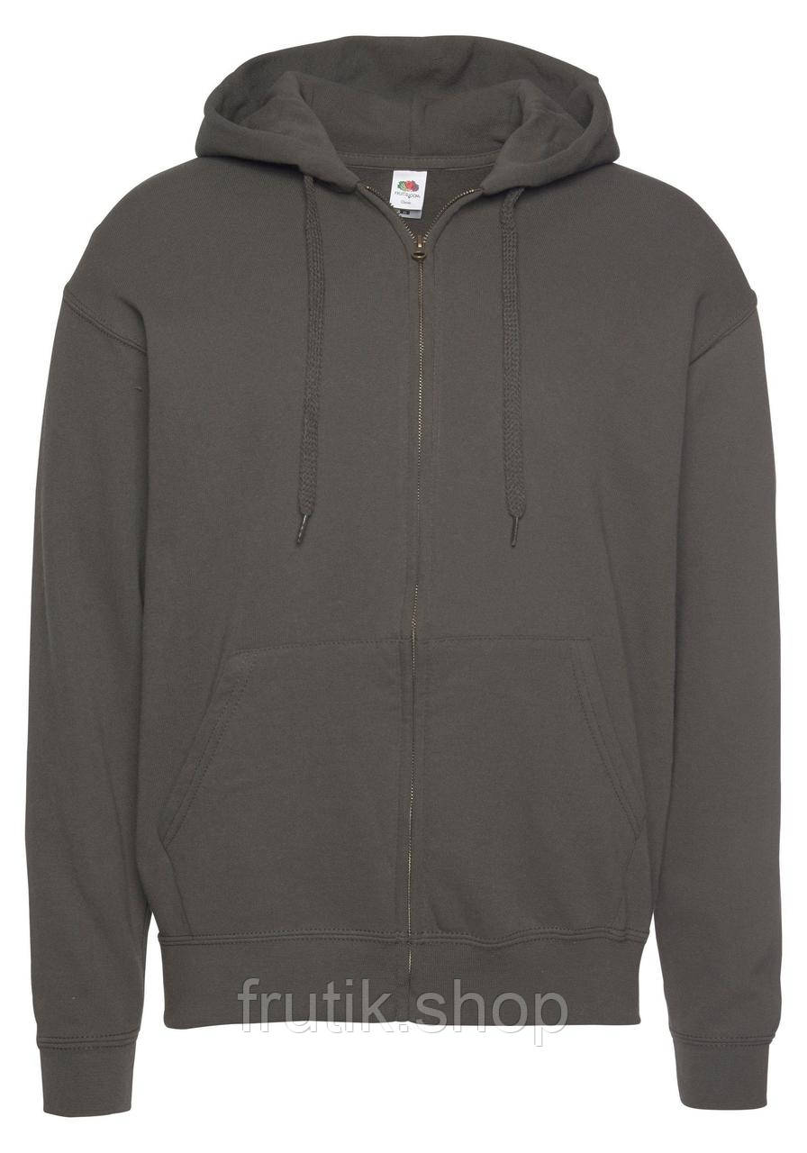 Чоловіча худі на замку з начосом CLASSIC HOODED JACKET з капюшоном на тонкому флісі ZIP HOODIE Графіт, S