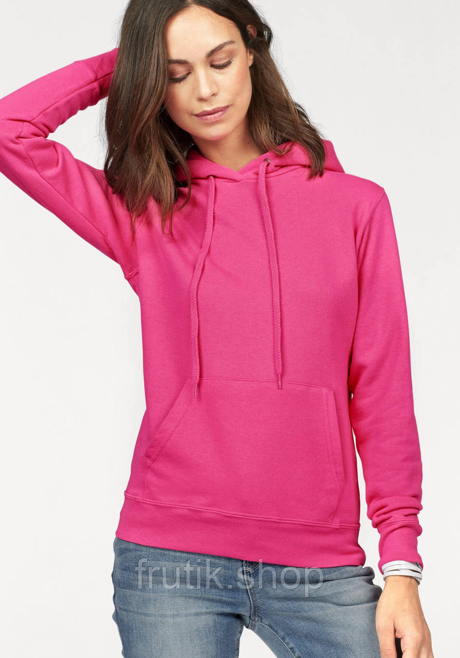 Жіноча приталена худі товстування LADY CLASIC HODIE з капюшоном на тонкому флісі Малиновий, S