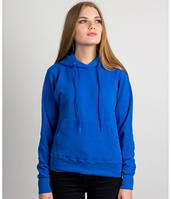 Жіноча приталена худі товстування LADY CLASIC HODIE з капюшоном на тонкому флісі Ярко-синій, S