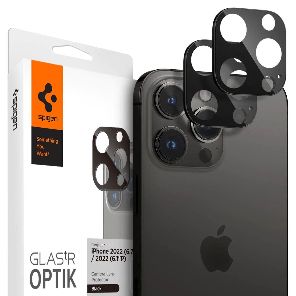 Скло на камеру Spigen Optik Camera Lens 2-pack до iPhone 14 Pro/14 Pro Max/15 Pro/ 15 Pro Max/16 Pro/ 16 Pro Max Black (AGL05273)