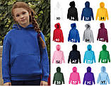 Дитяча ТУЛСТІВКА ХУДИ з капюшоном на тонкому флісі Kids Classic Hooded Sweat 6204 Чорний, 5-6, фото 3