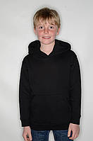 Дитяча ТУЛСТІВКА ХУДИ з капюшоном на тонкому флісі Kids Classic Hooded Sweat 6204 Чорний, 5-6