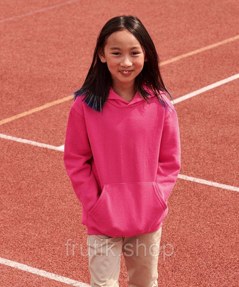 Дитяча ТОЛСТІВКА ХУДИ з капюшоном на тонкому флісі Kids Classic Hooded Sweat 62043 Малиновий, 5-6