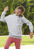 Дитяча ТОЛСТІВКА ХУДИ з начосом з капюшоном на тонкому флісі Kids Classic Hooded Sweat 6204 Світло сірий, 5-6