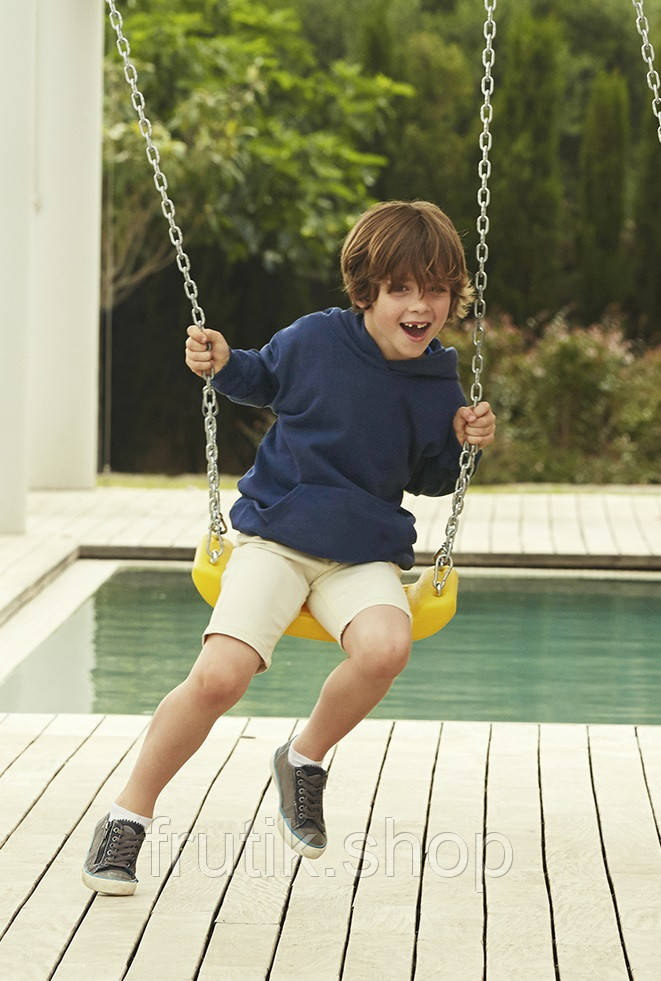 Дитяча ТОЛСТІВКА ХУДИ з капюшоном на тонкому флісі Kids Classic Hooded Sweat 62043 Глибоко-темно-синій, 5-6