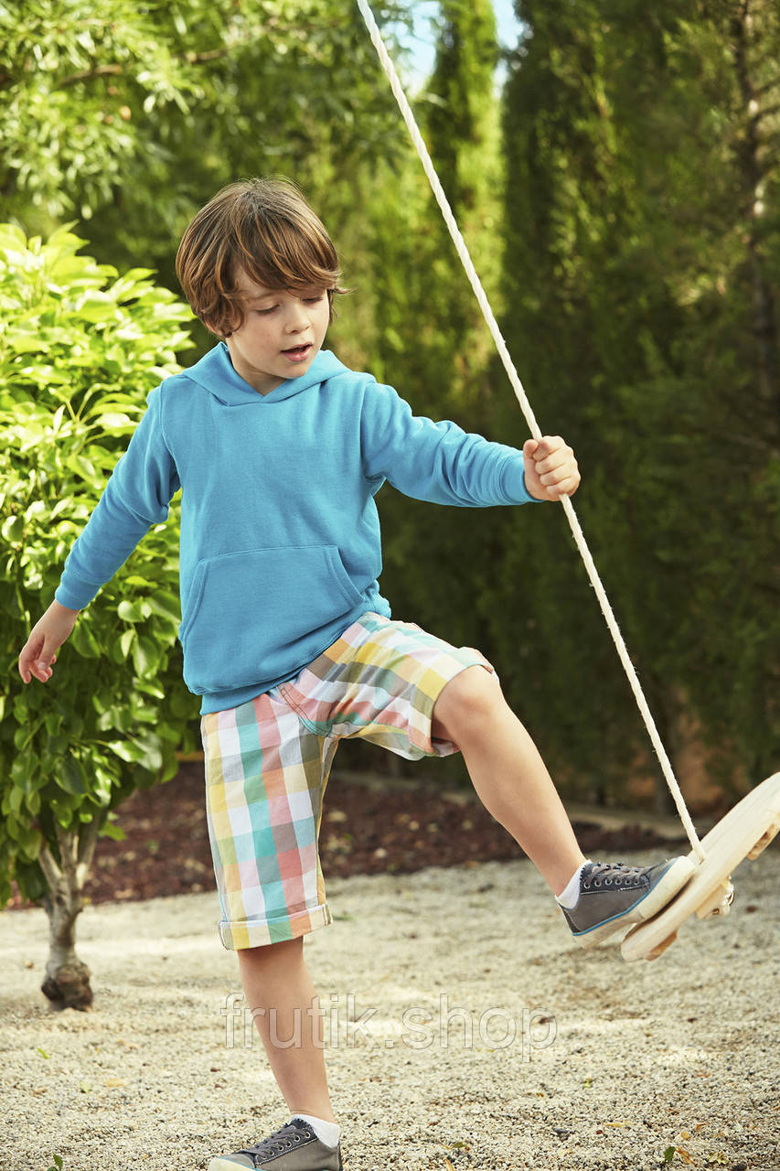 Дитяча ТОЛСТІВКА ХУДИ з капюшоном на тонкому флісі Kids Classic Hooded Sweat 6204 Ультрамарин, 5-6