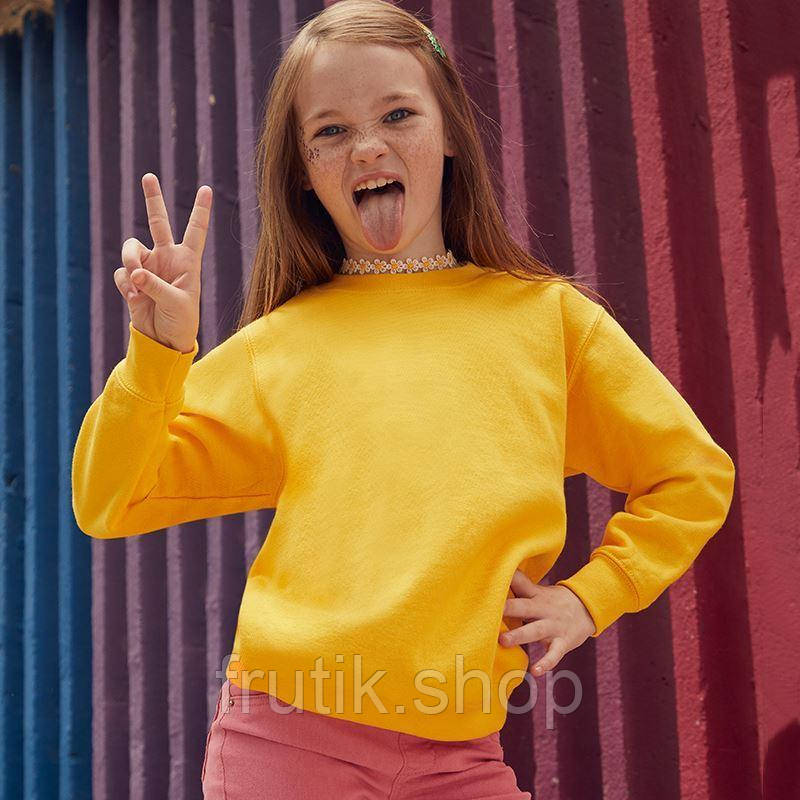 Дитячий Світшот на тонкому флісі Реглан Classic raglan sweat kids унісекс Жовтий, 3-4, 3-4