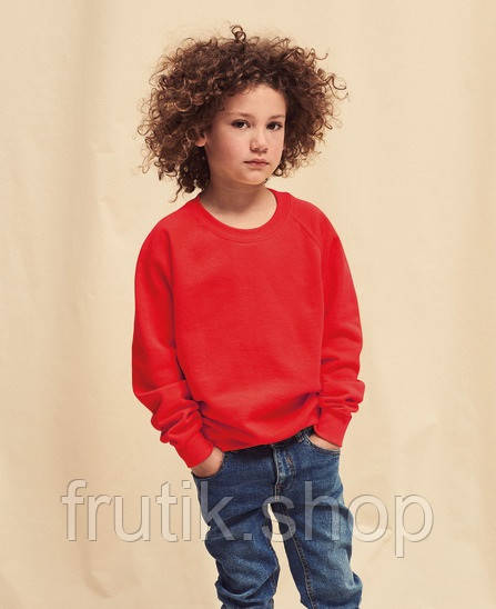 Дитячий Світшот на тонкому флісі Реглан Classic raglan sweat kids унісекс Червоний, 3-4, 3-4