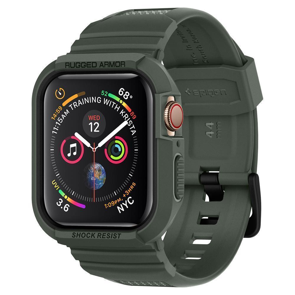 Чохол з ремінцем Spigen Rugged Armor Pro для Apple Watch 4/5/6/SE/7/8/9 44/45mm Military Green (062CS26016)