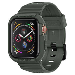 Чохол з ремінцем Spigen Rugged Armor Pro для Apple Watch 4/5/6/SE/7/8/9 44/45mm Military Green (062CS26016)