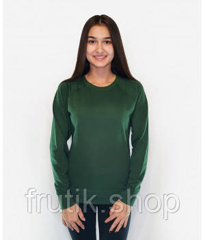 Жіночий світшот Fruit of the loom тонкий Lightweight Raglan Sweat lady-fit реглан светр Темно-зелений, S