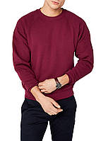 Чоловічий світшот Fruit of the loom тонкий Lightweight Raglan Sweat без флісу реглан светр Бордовий, S